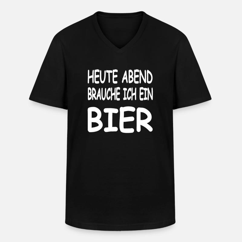 Bier - Männer-T-Shirt mit V-Ausschnitt - Schwarz