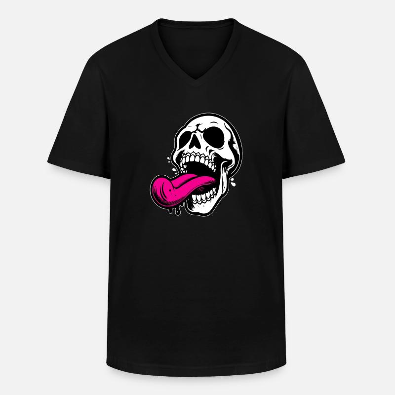 Schädel - Männer-T-Shirt mit V-Ausschnitt - Schwarz