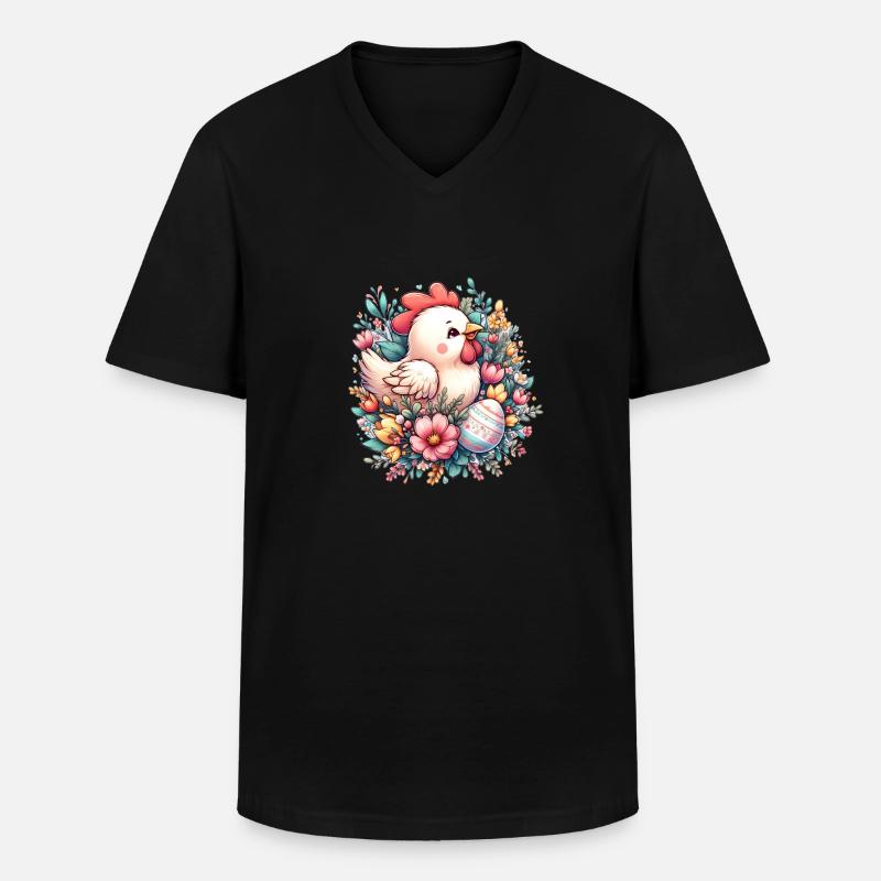 Chicken for Easter - Men's V-Neck T-Shirt - black