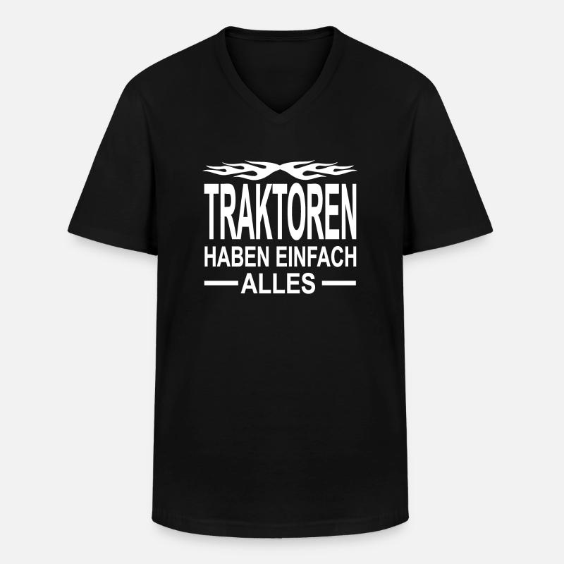 Traktor - Männer-T-Shirt mit V-Ausschnitt - Schwarz