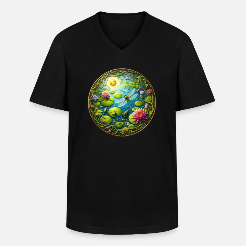 See Leben - Männer-T-Shirt mit V-Ausschnitt - Schwarz