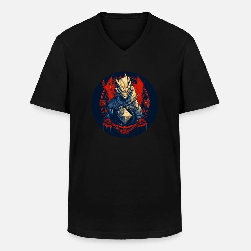 Die Rollenspiel Echse - Männer-T-Shirt mit V-Ausschnitt - Schwarz