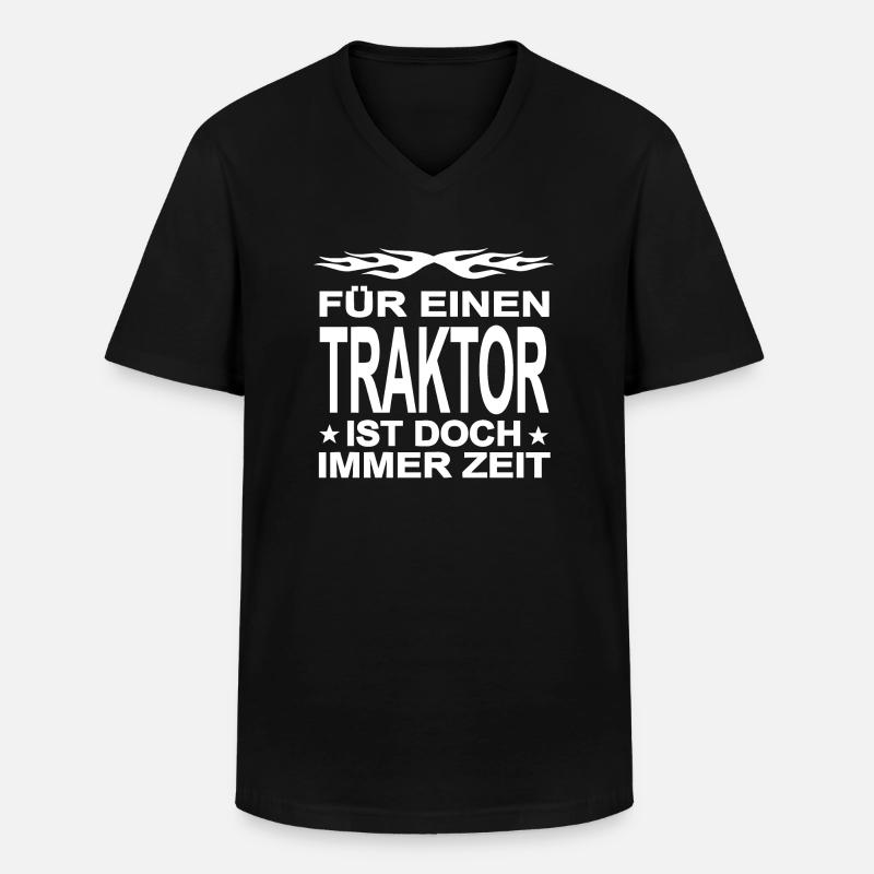 Traktor - Männer-T-Shirt mit V-Ausschnitt - Schwarz