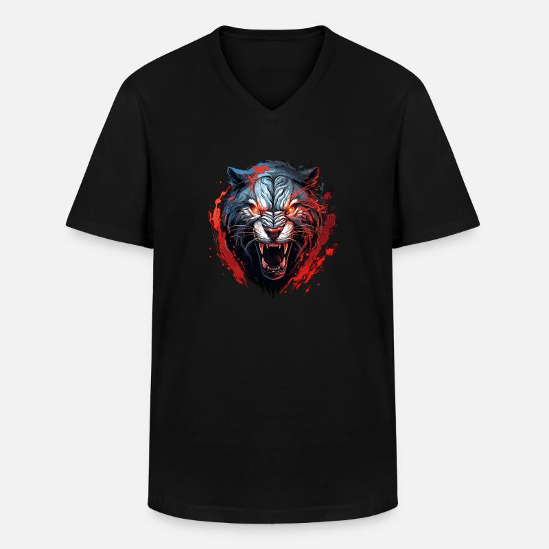Anmutige Raubtiere - Männer-T-Shirt mit V-Ausschnitt - Schwarz