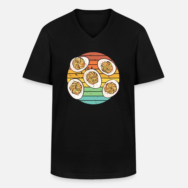 Stuffed Eggs Deviled Eggs - Men's V-Neck T-Shirt - black