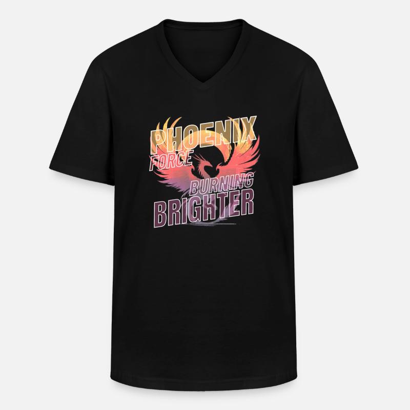 Phoenix Force erstrahlt heller - Männer-T-Shirt mit V-Ausschnitt - Schwarz