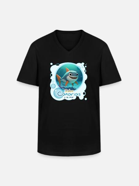 Hai - Männer-T-Shirt mit V-Ausschnitt - Schwarz