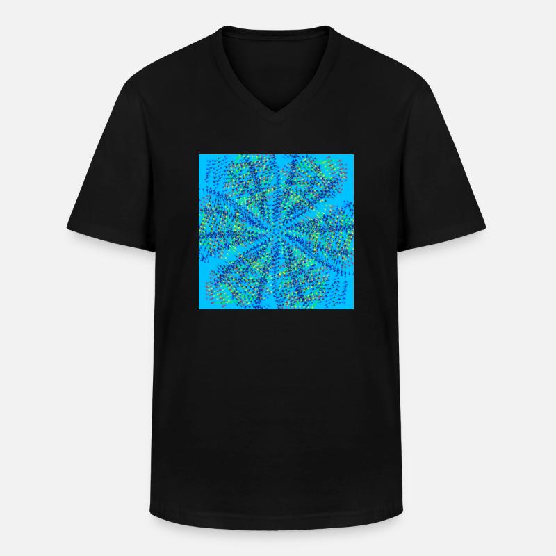 Hellblaues Windrad - Männer-T-Shirt mit V-Ausschnitt - Schwarz