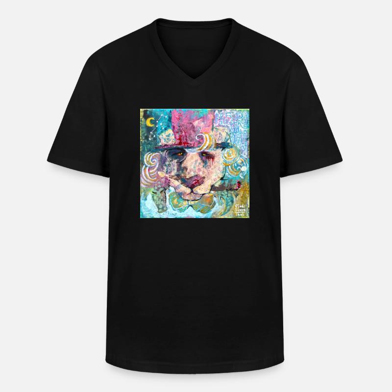 Amigo Löwe - Männer-T-Shirt mit V-Ausschnitt - Schwarz