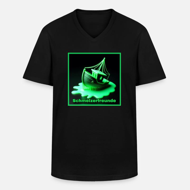3D Drucker - Schmelzerfreunde - Männer-T-Shirt mit V-Ausschnitt - Schwarz