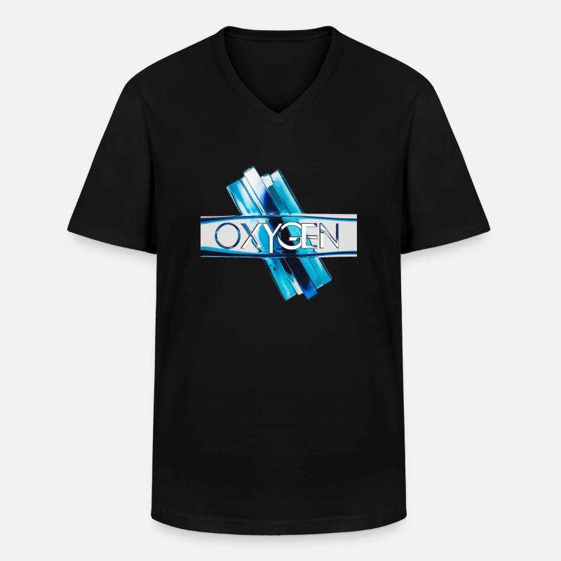 Sauerstoff - Oxygen - Männer-T-Shirt mit V-Ausschnitt - Schwarz