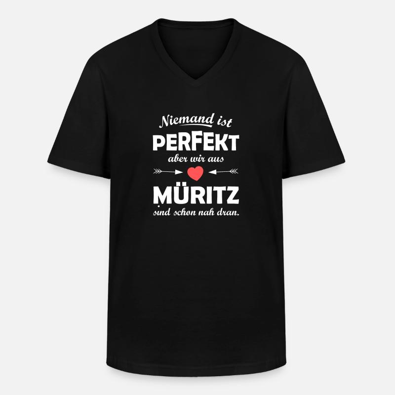Müritz im Osten - Männer-T-Shirt mit V-Ausschnitt - Schwarz