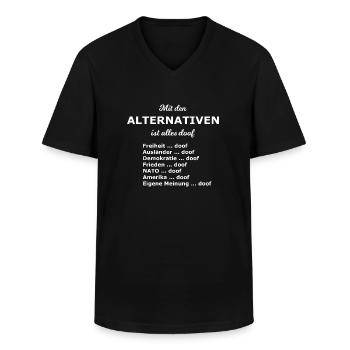 Die politische Alternative - Männer-T-Shirt mit V-Ausschnitt - Schwarz - Vorne - AI Model Male 178 dark (178cm)