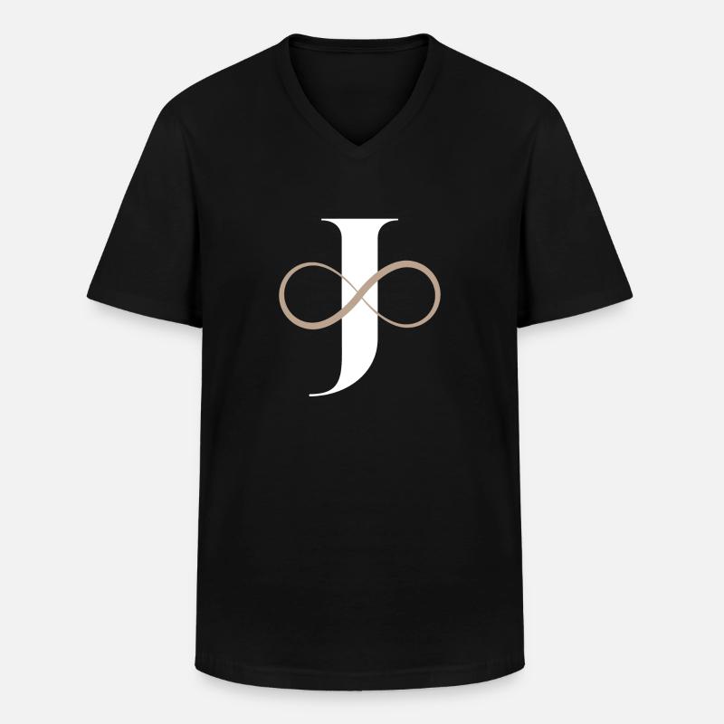 Unendlicher Buchstabe - Männer-T-Shirt mit V-Ausschnitt - Schwarz
