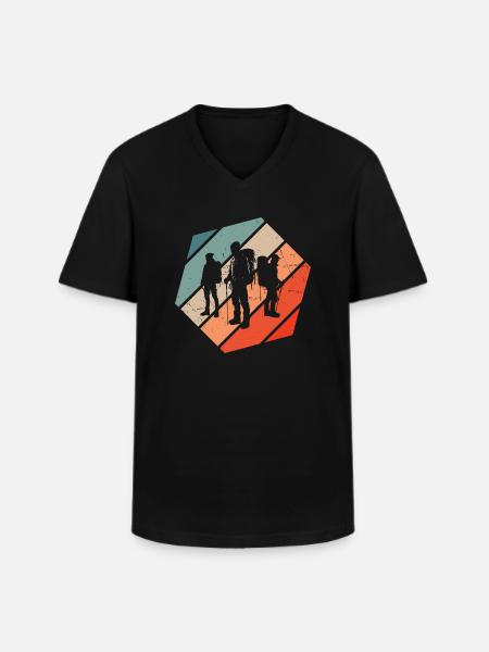 Climbing Climber Bouldering Boulder Women - Men's V-Neck T-Shirt - black