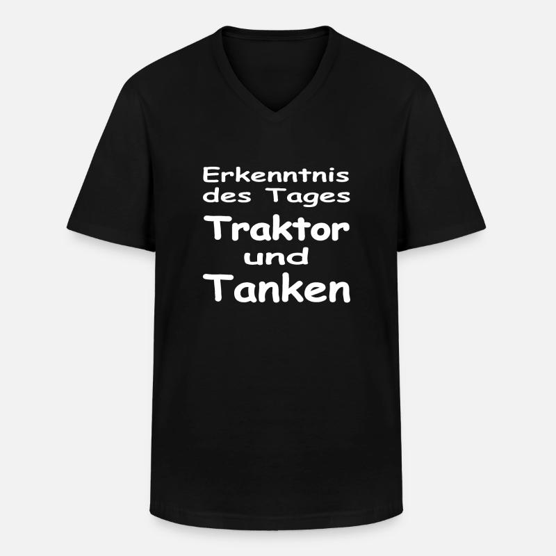 Traktor - Männer-T-Shirt mit V-Ausschnitt - Schwarz