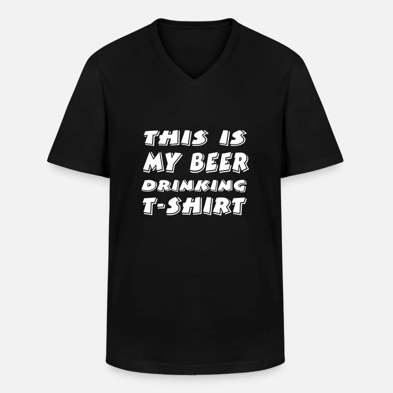 Bier - Männer-T-Shirt mit V-Ausschnitt - Schwarz