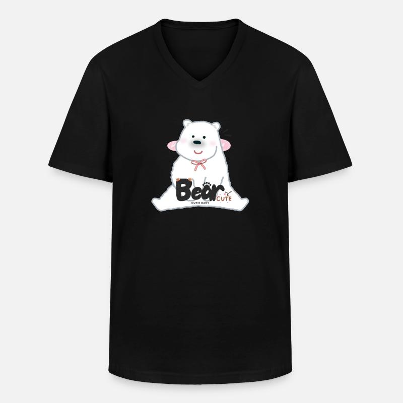 Bear - Männer-T-Shirt mit V-Ausschnitt - Schwarz