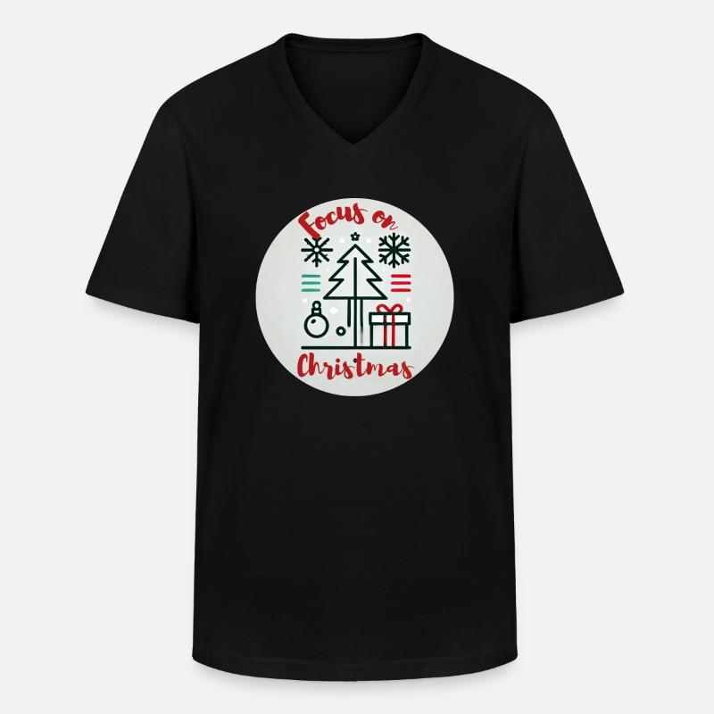 Focus on chrismas - Männer-T-Shirt mit V-Ausschnitt - Schwarz