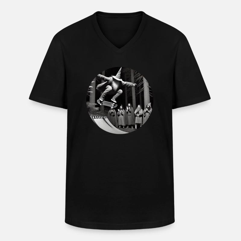 crazy wizard skateboard - Männer-T-Shirt mit V-Ausschnitt - Schwarz