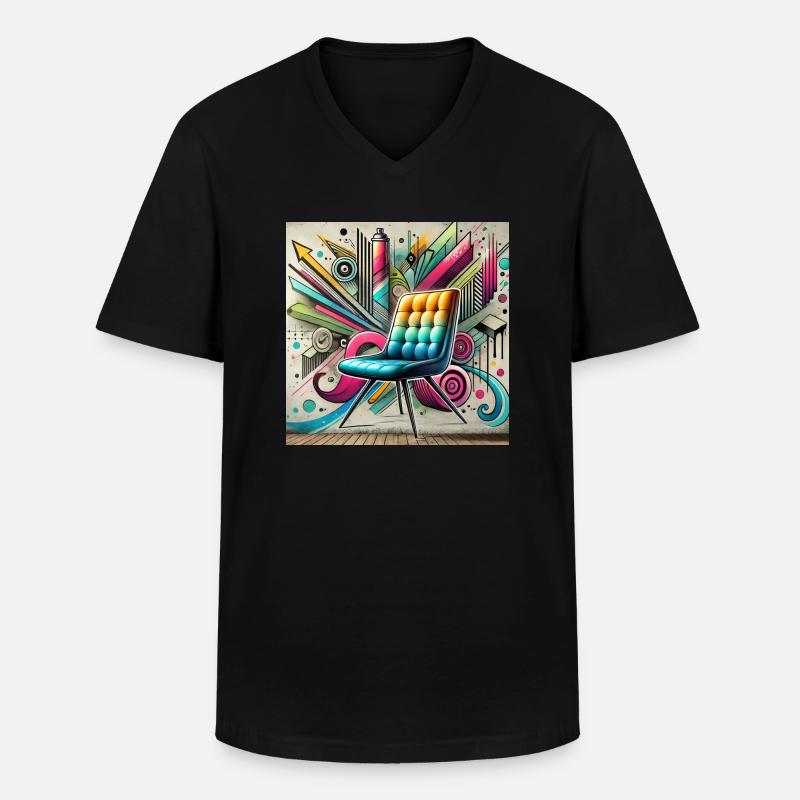 Stuhl Graffiti Möbelverkäufer - Männer-T-Shirt mit V-Ausschnitt - Schwarz