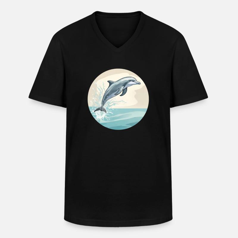 Ein Delfin - Männer-T-Shirt mit V-Ausschnitt - Schwarz