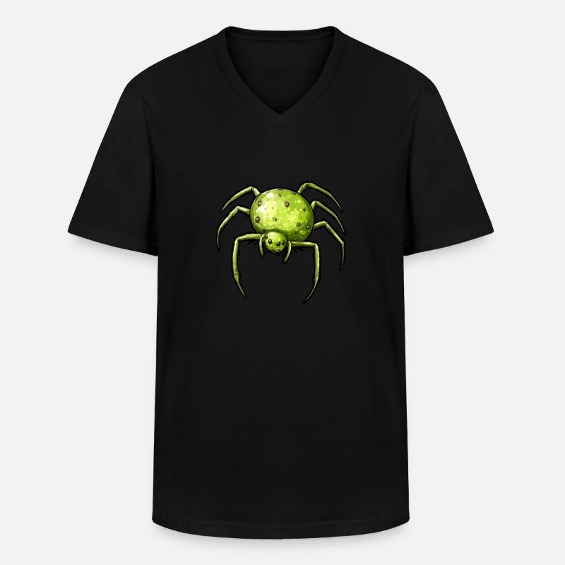 Apfelspinne Apfel Spinne - Männer-T-Shirt mit V-Ausschnitt - Schwarz