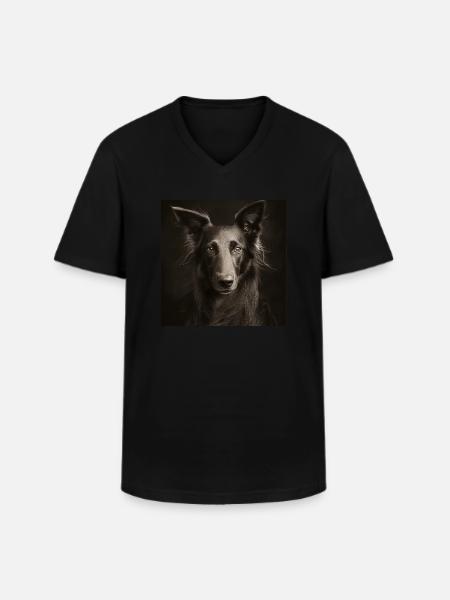 Black Animals - Cool dog - Men's V-Neck T-Shirt - black