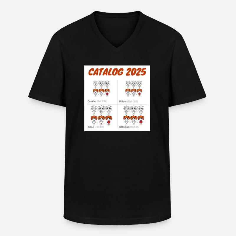Mädchen 1 - Männer-T-Shirt mit V-Ausschnitt - Schwarz