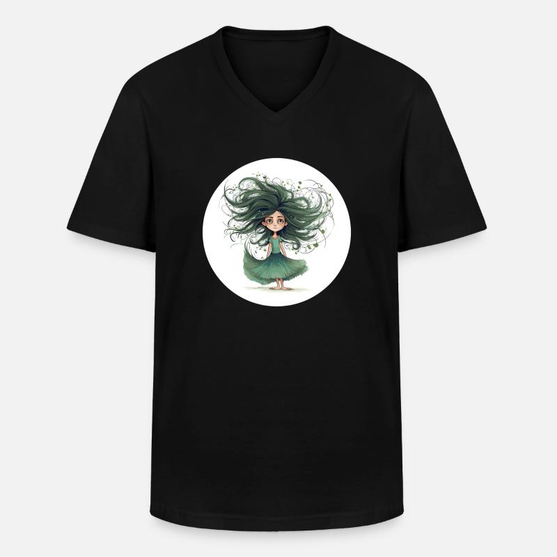 Waldfee - Männer-T-Shirt mit V-Ausschnitt - Schwarz