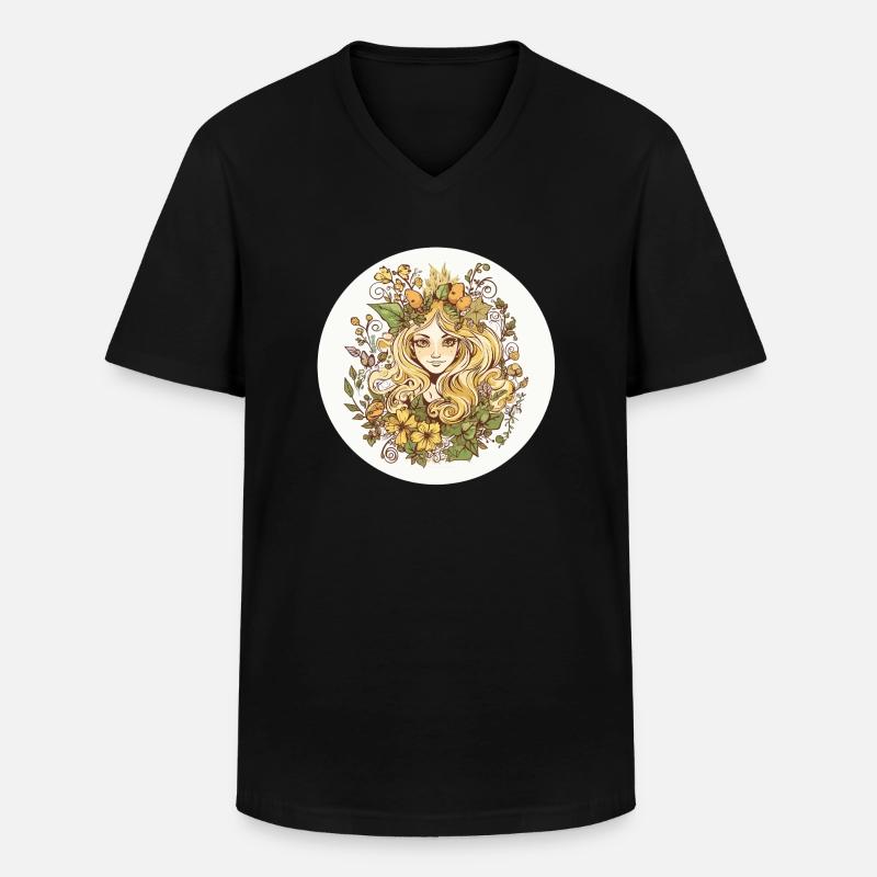 Waldfee - Männer-T-Shirt mit V-Ausschnitt - Schwarz