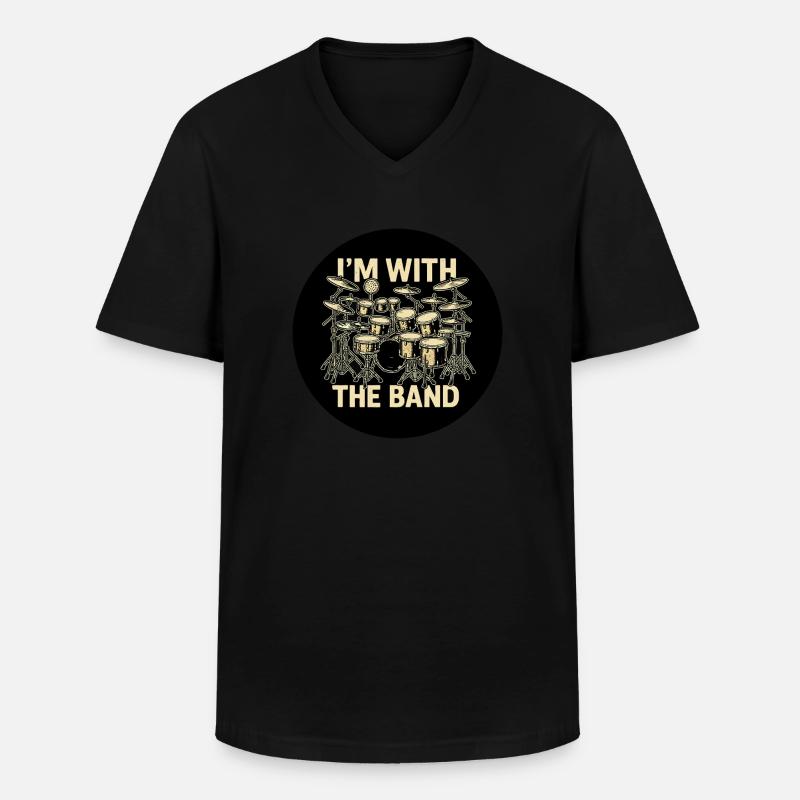 Drums Drummer Schlagzeug - Männer-T-Shirt mit V-Ausschnitt - Schwarz