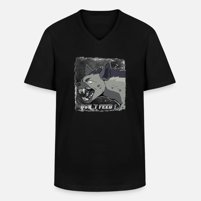 Hyäne - Männer-T-Shirt mit V-Ausschnitt - Schwarz
