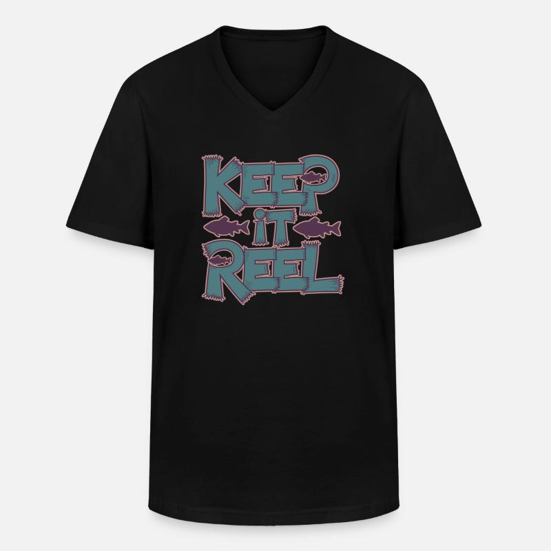 Keep It Reel - Männer-T-Shirt mit V-Ausschnitt - Schwarz