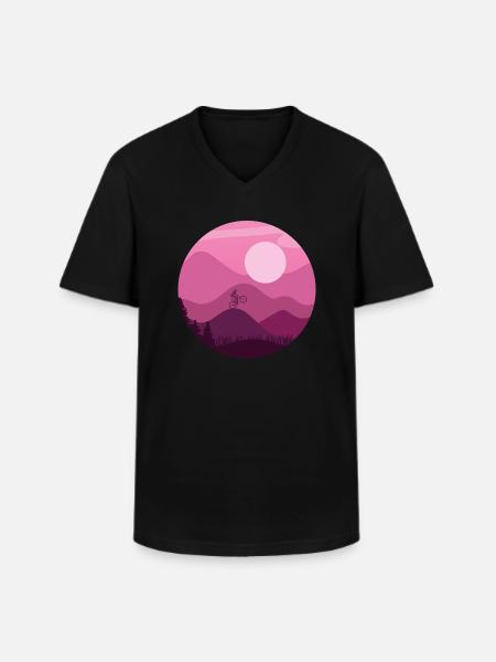 Mountain Biker - Men's V-Neck T-Shirt - black