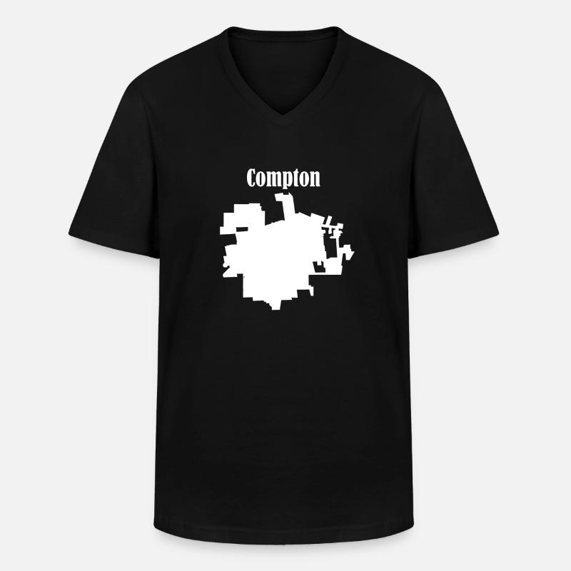 Compton - Männer-T-Shirt mit V-Ausschnitt - Schwarz