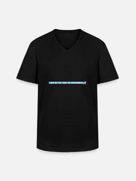 run better than government - Men's V-Neck T-Shirt - black