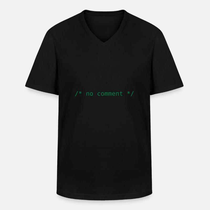 no comment - Männer-T-Shirt mit V-Ausschnitt - Schwarz