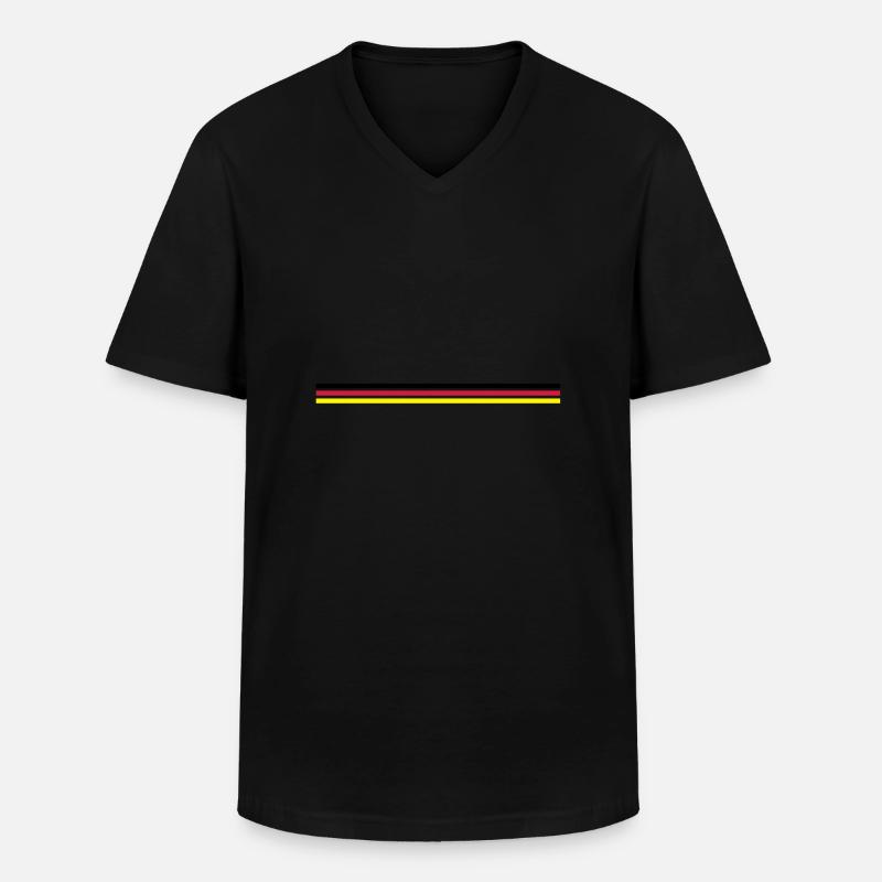 Flagge Deutschland - Männer-T-Shirt mit V-Ausschnitt - Schwarz