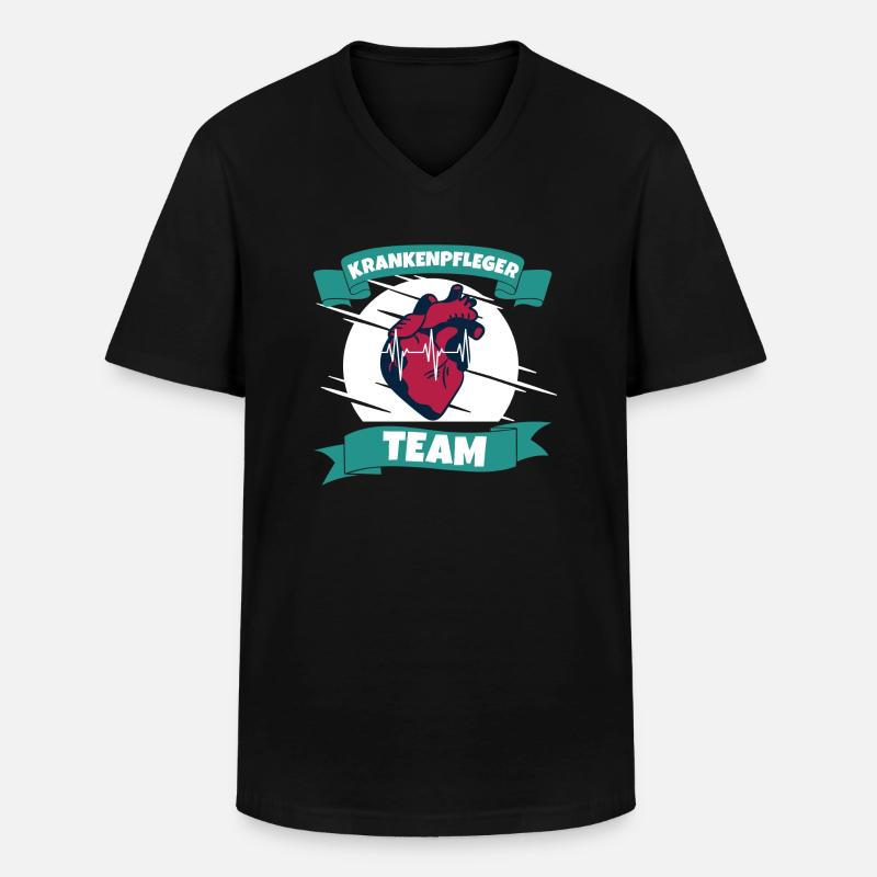 Krankenpfleger team - Männer-T-Shirt mit V-Ausschnitt - Schwarz