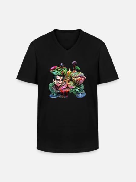 Carnivorous plant - Men's V-Neck T-Shirt - black
