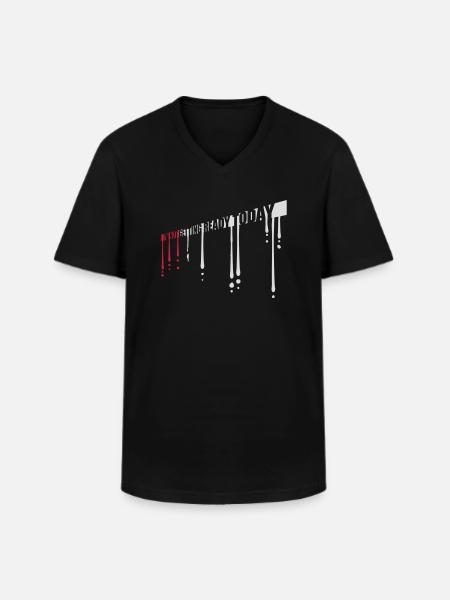 not getting ready today - Men's V-Neck T-Shirt - black