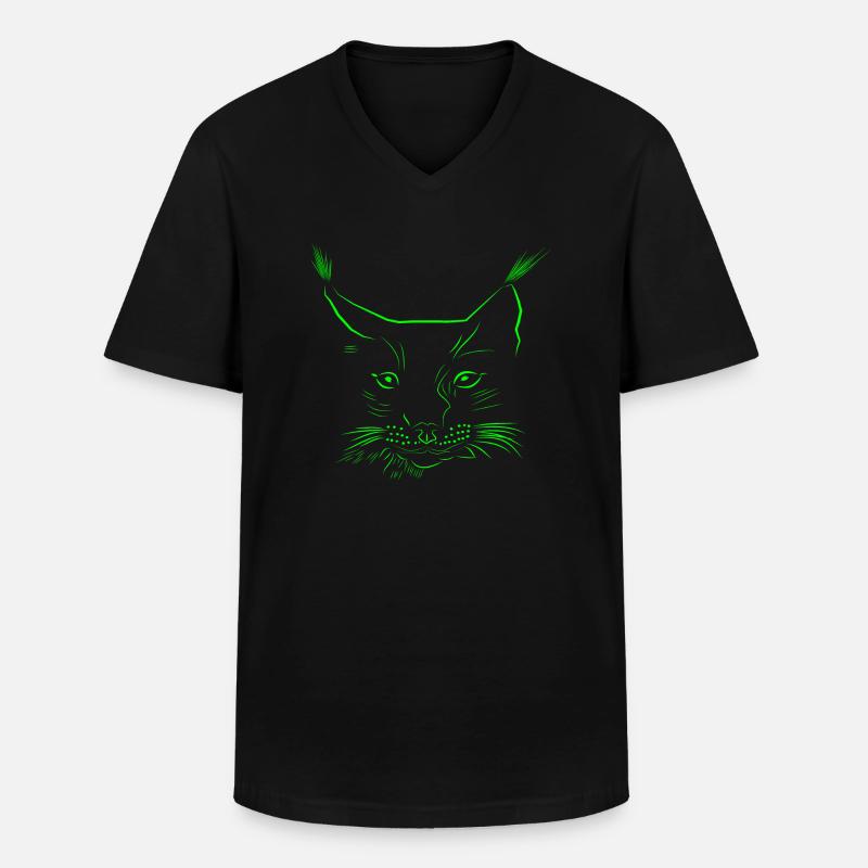 Luchs - ausgestorbene Arten - Männer-T-Shirt mit V-Ausschnitt - Schwarz