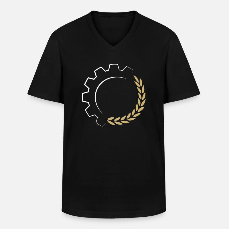 Lohnunternehmen Logo - Männer-T-Shirt mit V-Ausschnitt - Schwarz