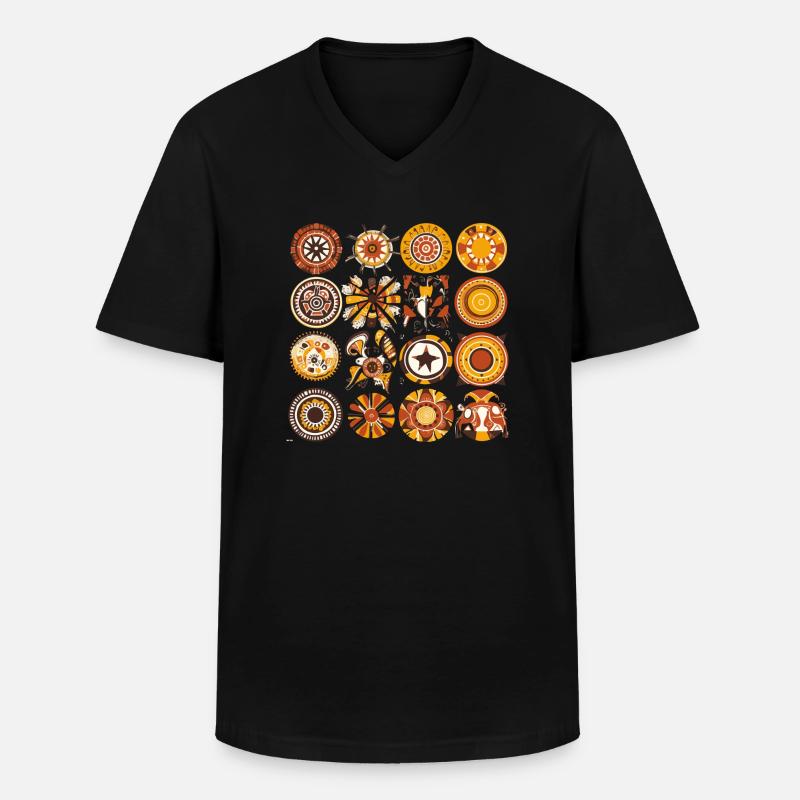Afrikanische Folklore - Männer-T-Shirt mit V-Ausschnitt - Schwarz