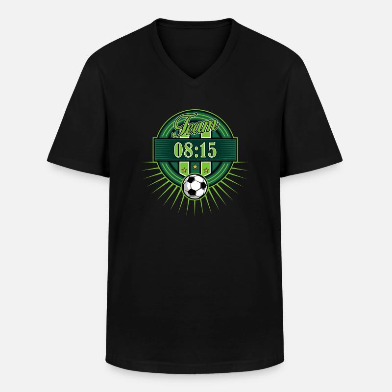 Fussball Logo - Männer-T-Shirt mit V-Ausschnitt - Schwarz