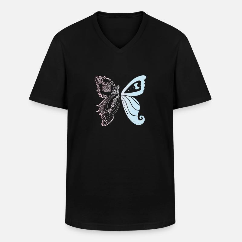 Brautpaar als Schmetterling - Männer-T-Shirt mit V-Ausschnitt - Schwarz
