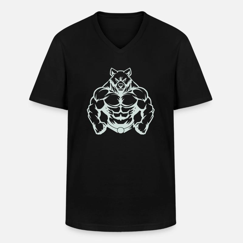 bär comic - Männer-T-Shirt mit V-Ausschnitt - Schwarz