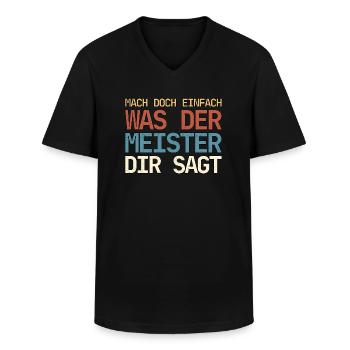 Mach doch einfach was der Meister dir sagt Vintage - Männer-T-Shirt mit V-Ausschnitt - Schwarz - Vorne - AI Model Male 178 dark (178cm)