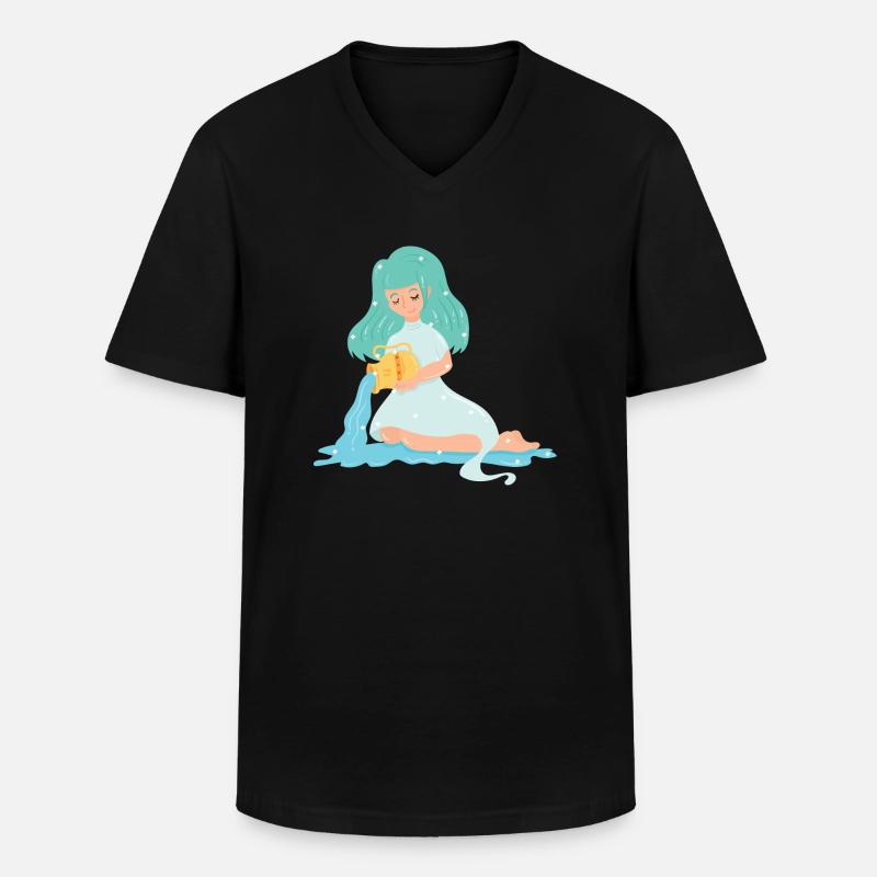 Wassermann Sternzeichen - Männer-T-Shirt mit V-Ausschnitt - Schwarz